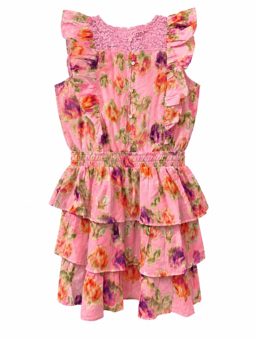 LoveShackFancy Decker Dress Wild Pink Rose Floral Girls 12Y NWT $175
